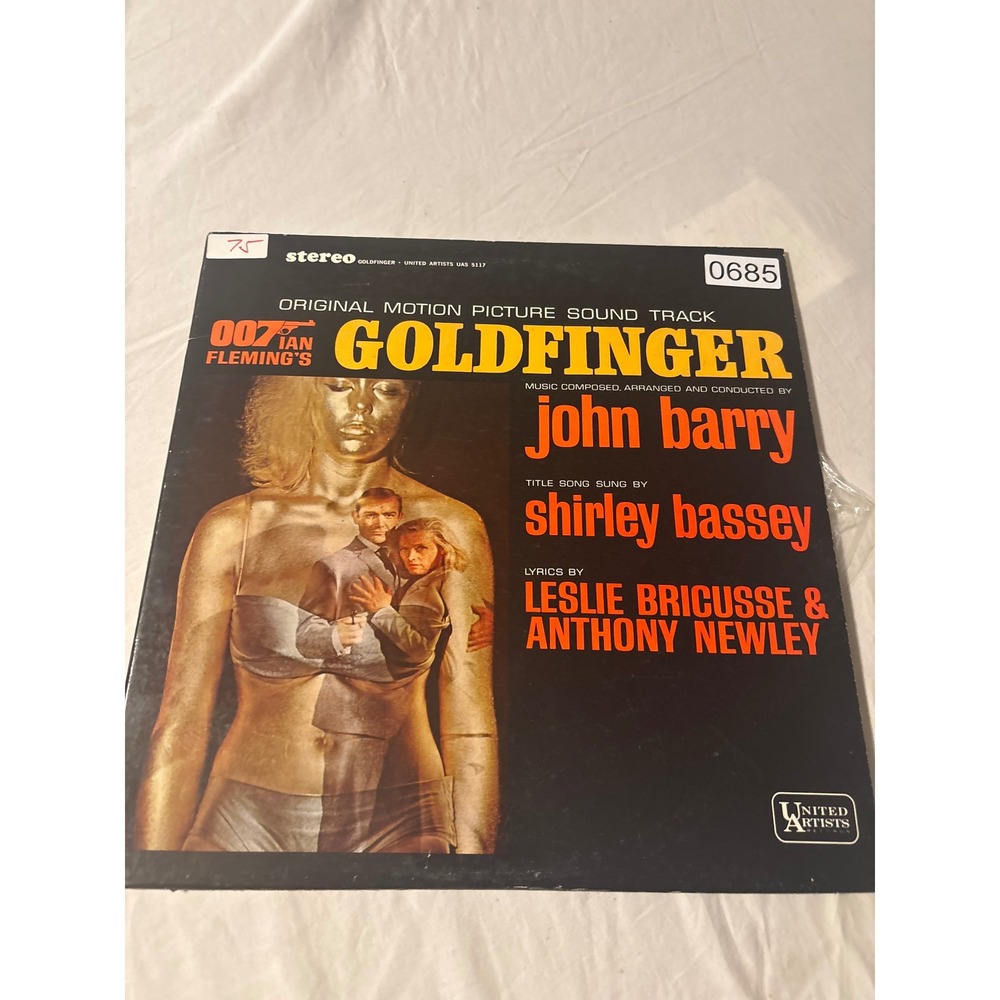United Artists Goldfinger Soundtrack LP 12" Black Good 1964 John Barry 007 Vinyl